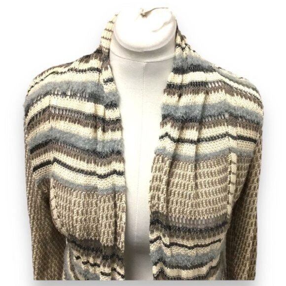 Kensie Women’s Open Front Longline Crochet Sweater Duster Cardigan, size M - Picture 2 of 9